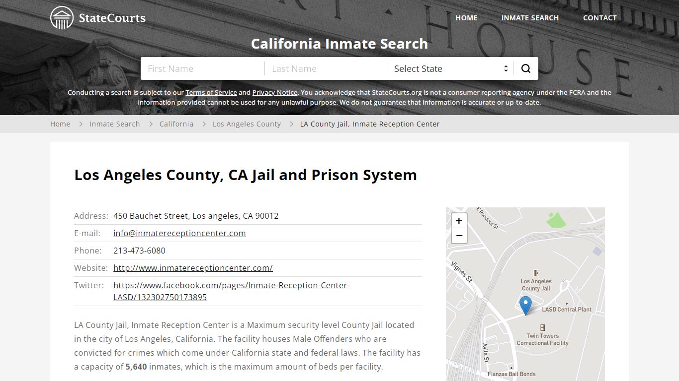 LA County Jail, Inmate Reception Center Inmate Records Search ...
